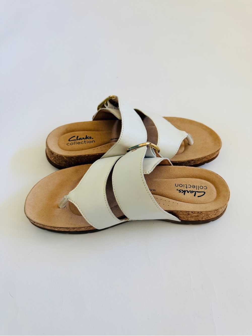 Clarks Collection White Comfort Sandals NWOT Size 8 - Picture 3 of 6